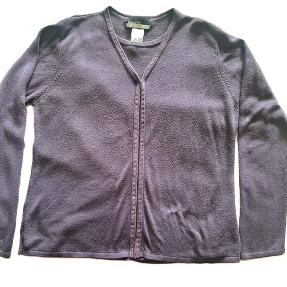 Radcliffe Cardigan Faux Layered Ladies XL Purple Fo3388MW Read - Picture 1 of 7